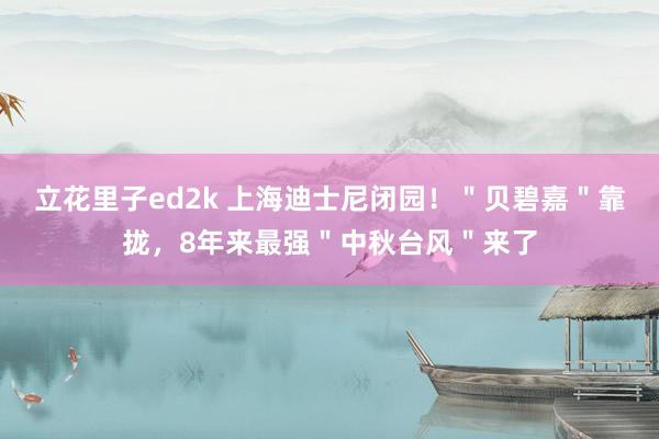 立花里子ed2k 上海迪士尼闭园！＂贝碧嘉＂靠拢，8年来最强＂中秋台风＂来了